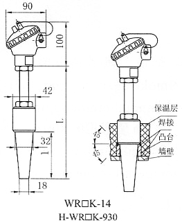 中压中温热电偶 WR□K-14 