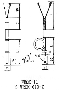锅炉炉壁热电偶(插片式热电偶) WR□K-11